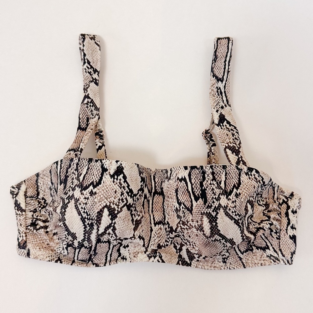 Shade & Shore Snakeskin Print Underwire Bikini Top 34B